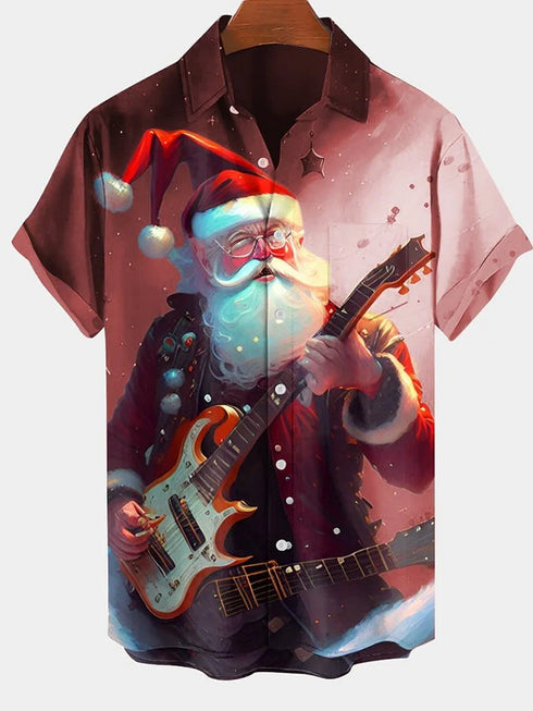 Men's Christmas Funny Graphic Short Sleeve Hawaiian Shirt